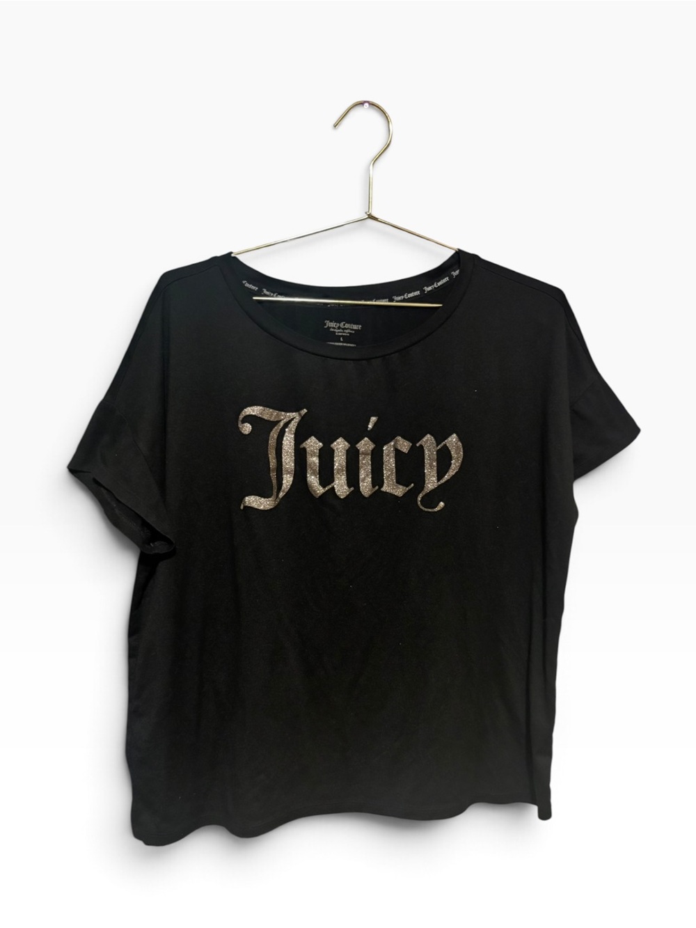 Juicy Couture Black Graphic Logo Tee Size L